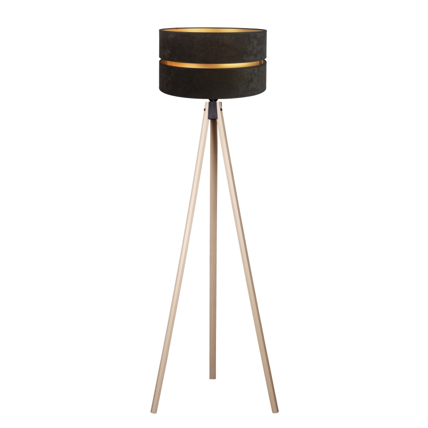 Duolla - Lampa podłogowa DUO 1xE27/60W/230V śr. 44 cm czarna/beżowa