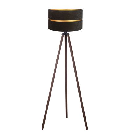 Duolla - Lampa podłogowa DUO 1xE27/60W/230V śr. 44 cm czarna/brązowa
