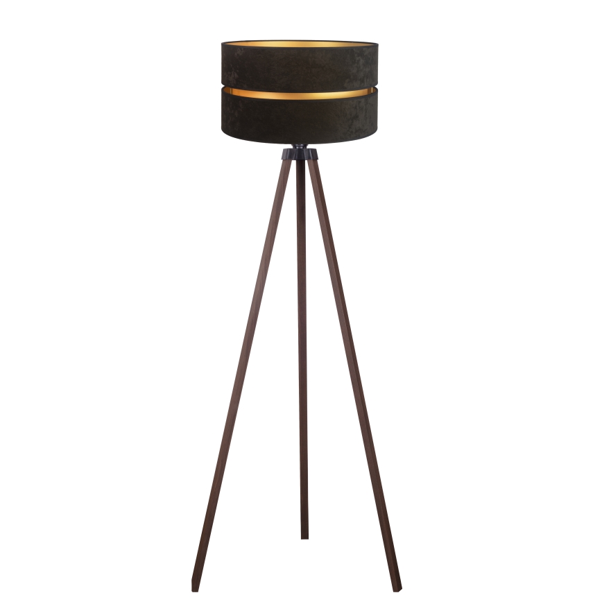 Duolla - Lampa podłogowa DUO 1xE27/60W/230V śr. 44 cm czarna/brązowa