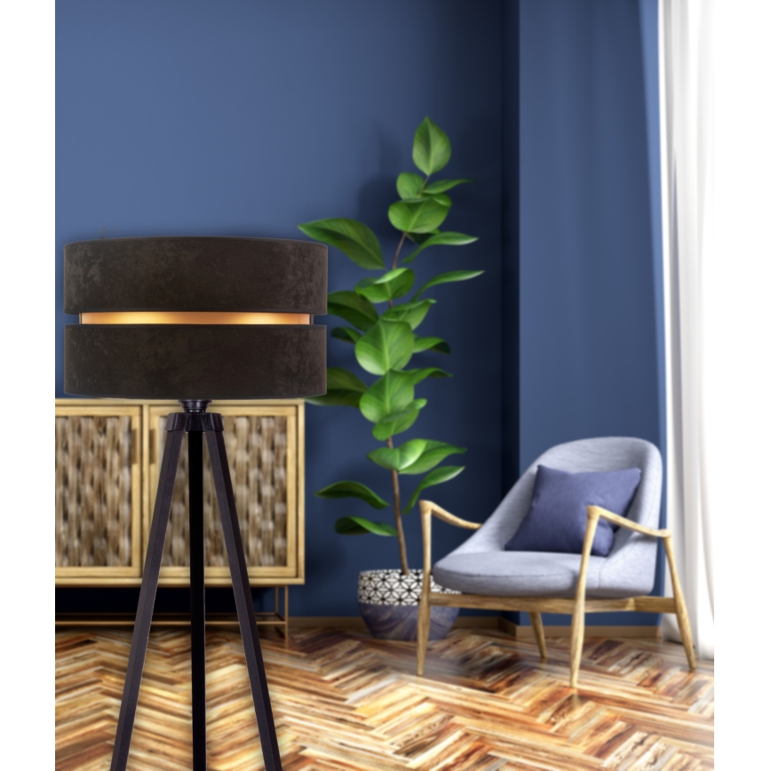 Duolla - Lampa podłogowa DUO 1xE27/60W/230V śr. 44 cm czarna/wenge