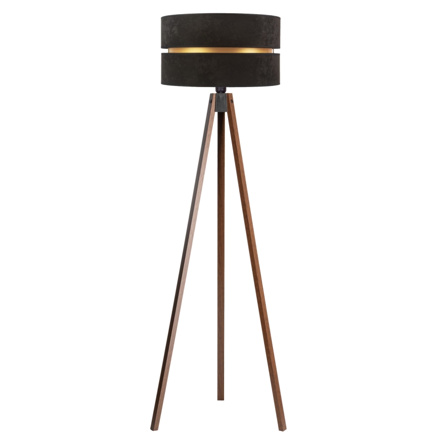 Duolla - Lampa podłogowa DUO 1xE27/60W/230V śr. 44 cm czarna/wenge