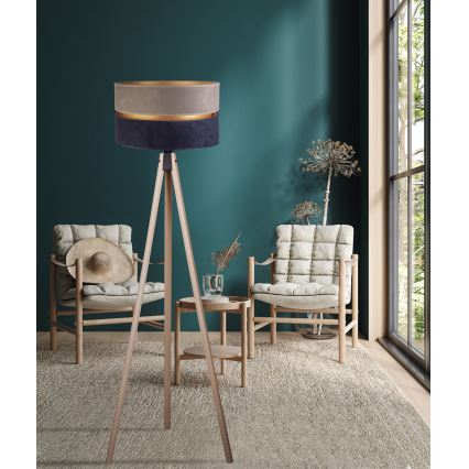 Duolla - Lampa podłogowa DUO 1xE27/60W/230V śr. 44 cm szara/niebieska/beżowa