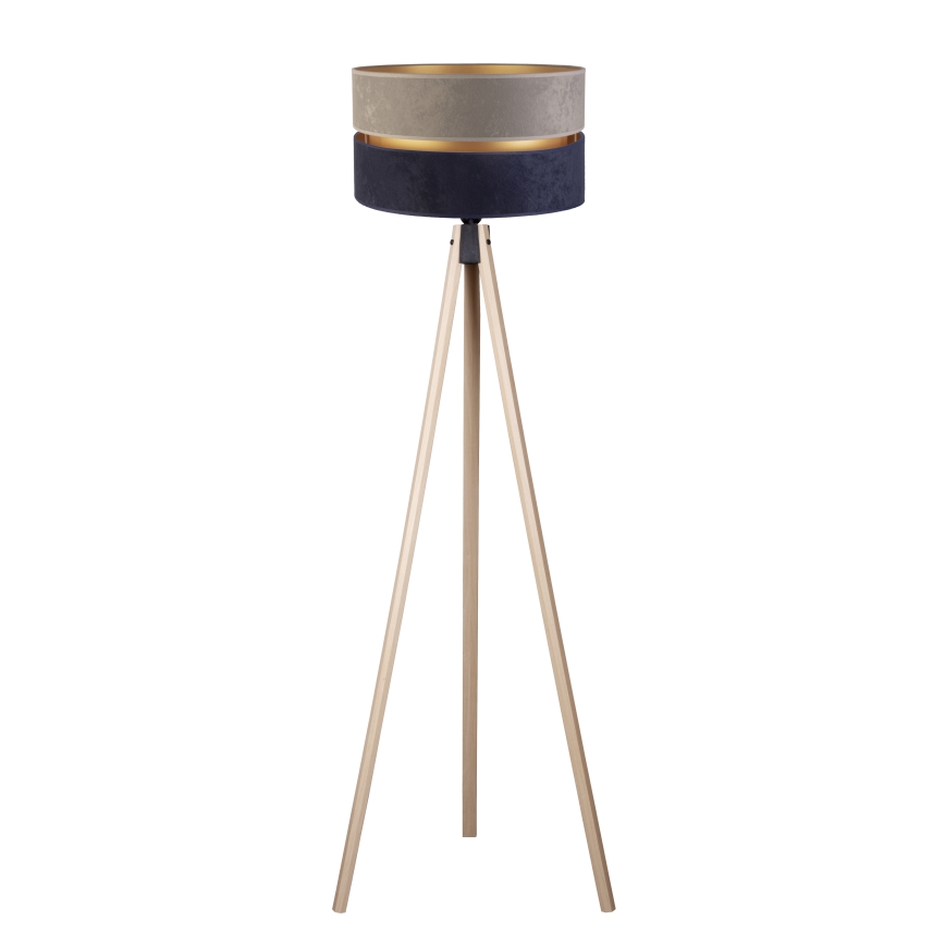 Duolla - Lampa podłogowa DUO 1xE27/60W/230V śr. 44 cm szara/niebieska/beżowa