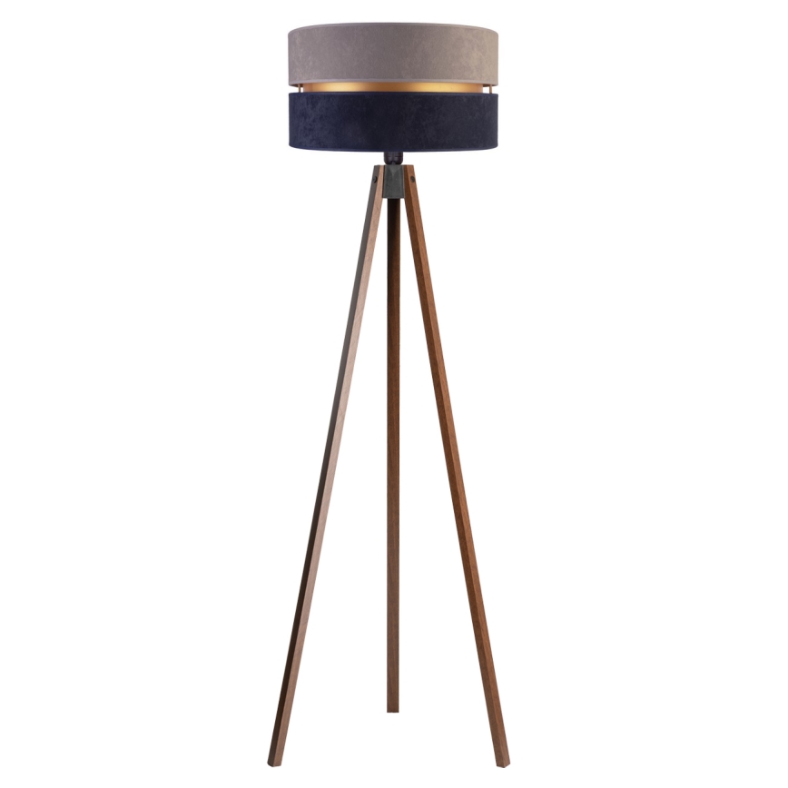 Duolla - Lampa podłogowa DUO 1xE27/60W/230V śr. 44 cm szara/niebieska/wenge