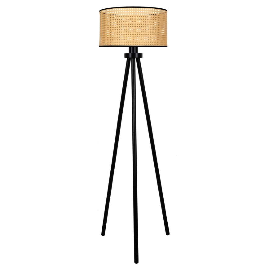 Duolla - Lampa podłogowa ROLLER 1xE27/15W/230V śr. 45 cm rattan/czarna