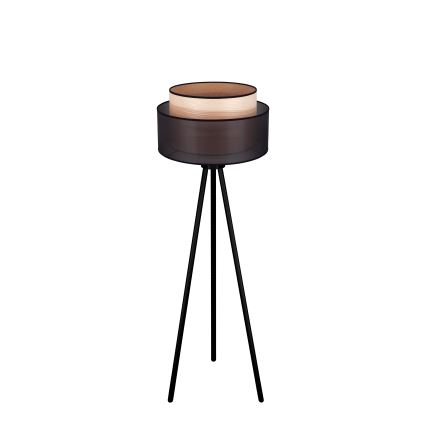 Duolla - Lampa podłogowa WOOD BOHO 1xE27/15W/230V śr. 45 cm czarna/beżowa