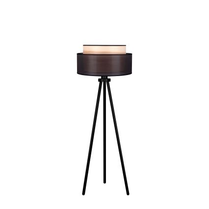Duolla - Lampa podłogowa WOOD BOHO 1xE27/15W/230V śr. 45 cm czarna/beżowa