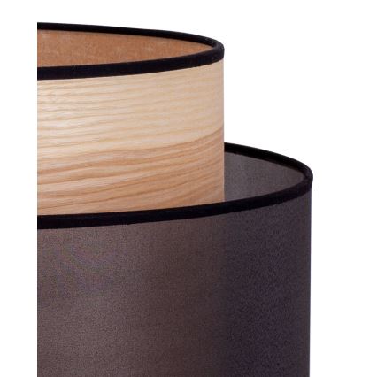 Duolla - Lampa podłogowa WOOD BOHO 1xE27/15W/230V śr. 45 cm czarna/beżowa
