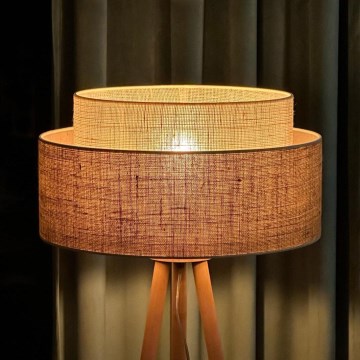 Duolla - Lampa podłogowa YUTE BOHO 1xE27/15W/230V śr. 45 cm brązowa/kremowa