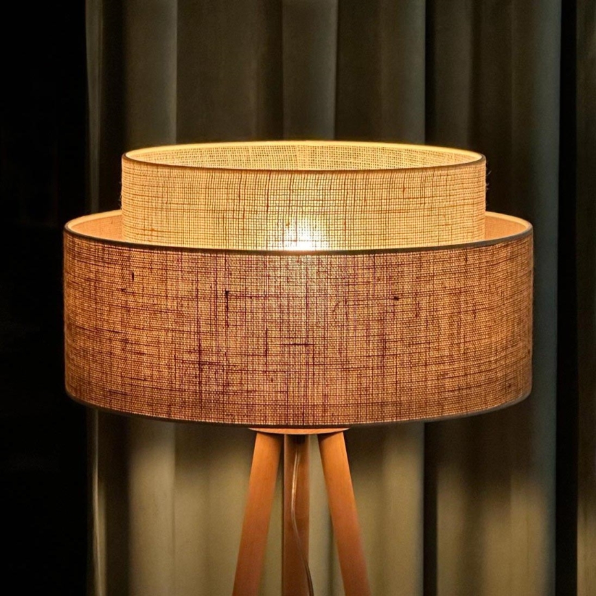 Duolla - Lampa podłogowa YUTE BOHO 1xE27/15W/230V śr. 45 cm brązowa/kremowa