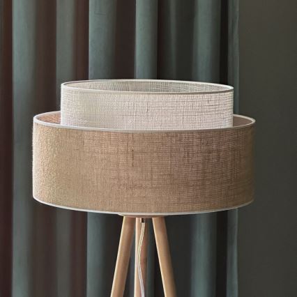 Duolla - Lampa podłogowa YUTE BOHO 1xE27/15W/230V śr. 45 cm brązowa/kremowa