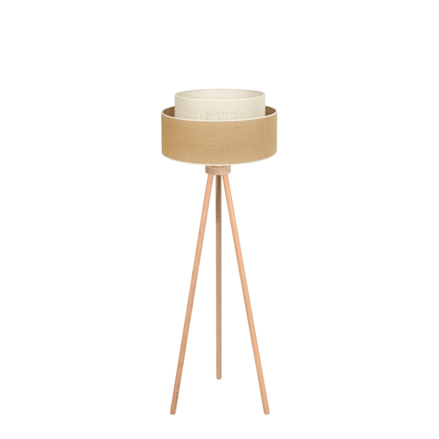 Duolla - Lampa podłogowa YUTE BOHO 1xE27/15W/230V śr. 45 cm brązowa/kremowa