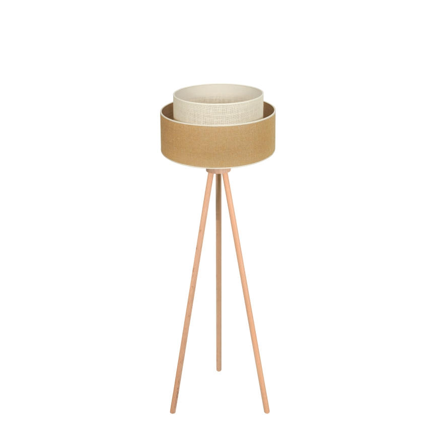 Duolla - Lampa podłogowa YUTE BOHO 1xE27/15W/230V śr. 45 cm brązowa/kremowa