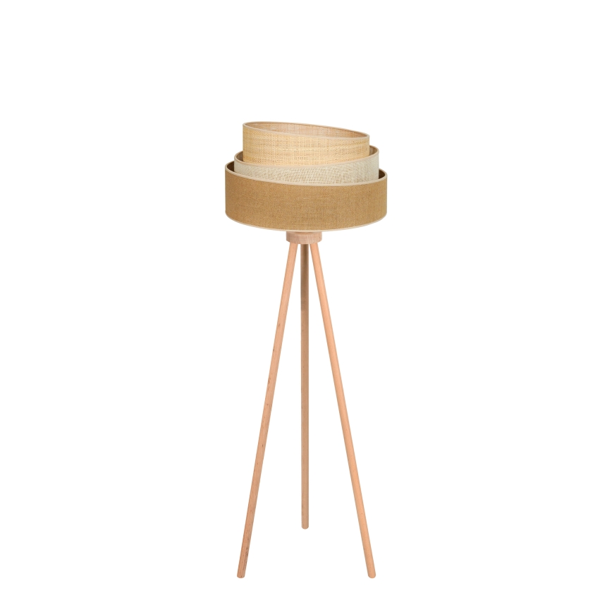 Duolla - Lampa podłogowa YUTE TRIO 1xE27/15W/230V śr. 45 cm brązowa/szara/beżowa