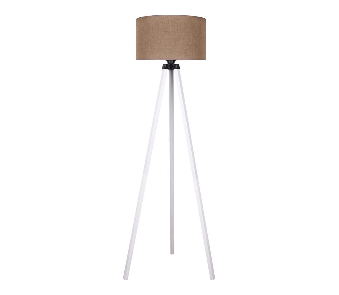 - Lampa podłogowa 1xE27/60W/230V śr. 44 cm brązowa/biała