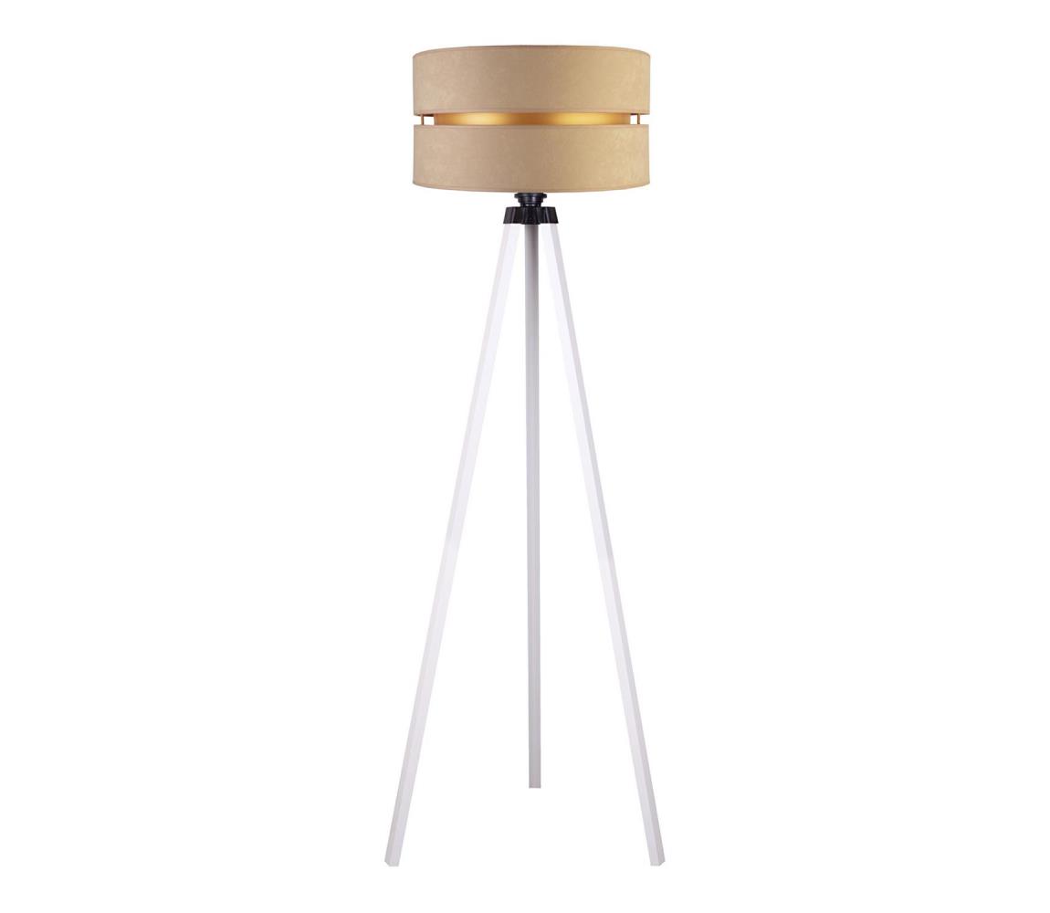 - Lampa podłogowa DUO 1xE27/60W/230V śr. 44 cm beżowa/biała