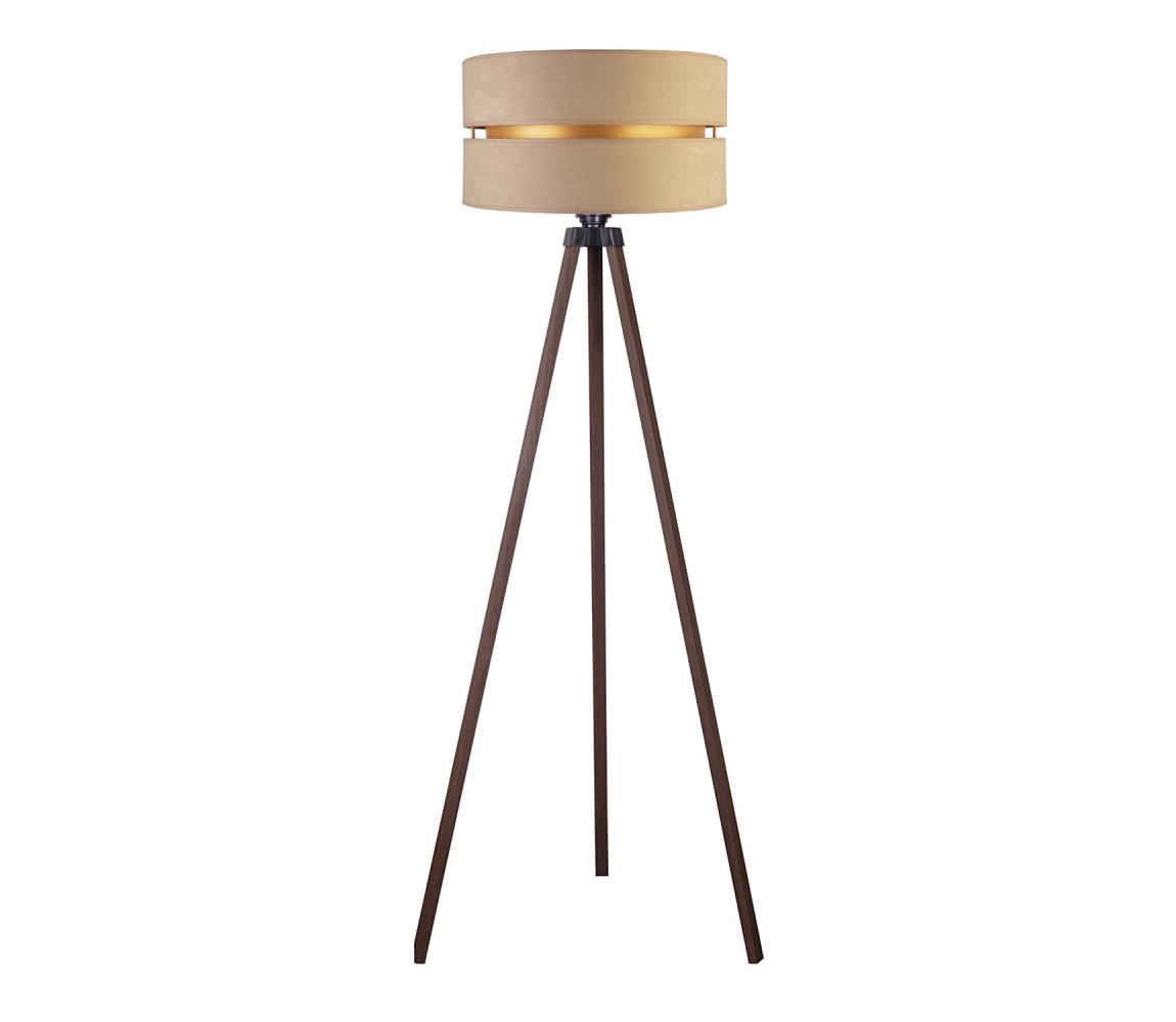 - Lampa podłogowa DUO 1xE27/60W/230V śr. 44 cm beżowa/brązowa