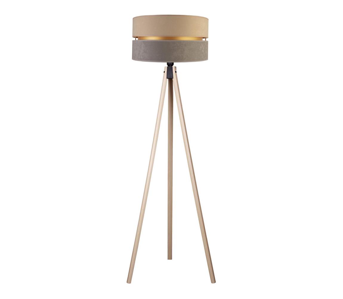 - Lampa podłogowa DUO 1xE27/60W/230V śr. 44 cm beżowa/szara/beżowa