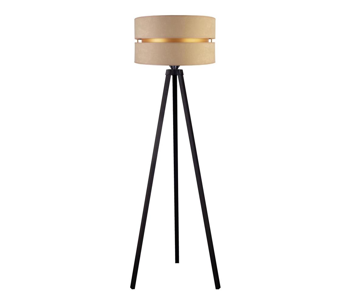 - Lampa podłogowa DUO 1xE27/60W/230V śr. 44 cm beżowa/wenge