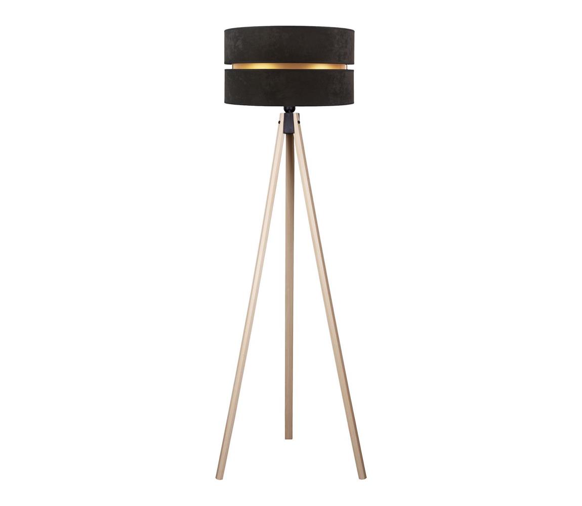 - Lampa podłogowa DUO 1xE27/60W/230V śr. 44 cm czarna/beżowa