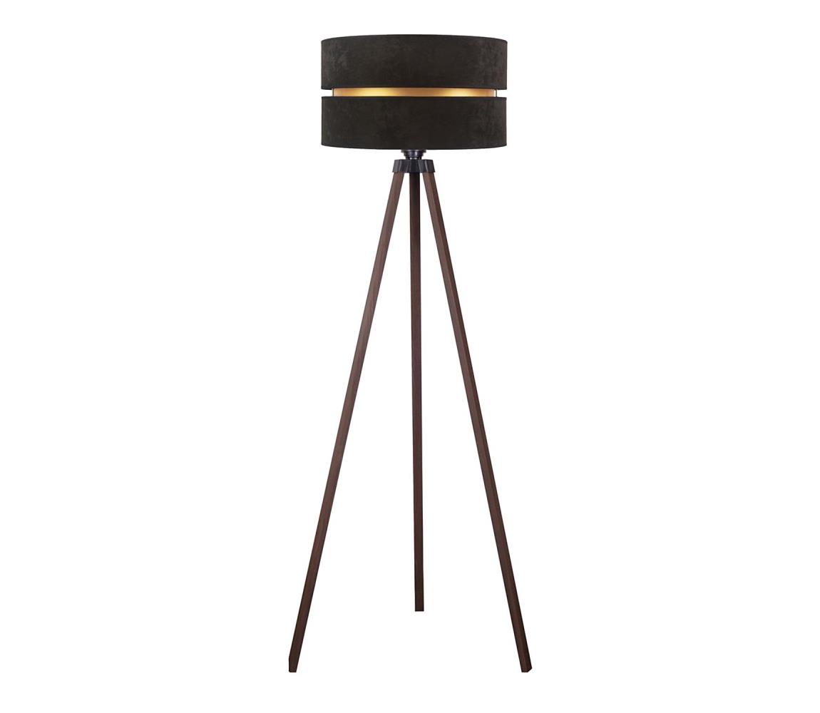 - Lampa podłogowa DUO 1xE27/60W/230V śr. 44 cm czarna/brązowa