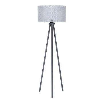 Duolla - Lampa stojąca ECHO1 1xE27/40W/230V śr. 45 cm szara/koronka