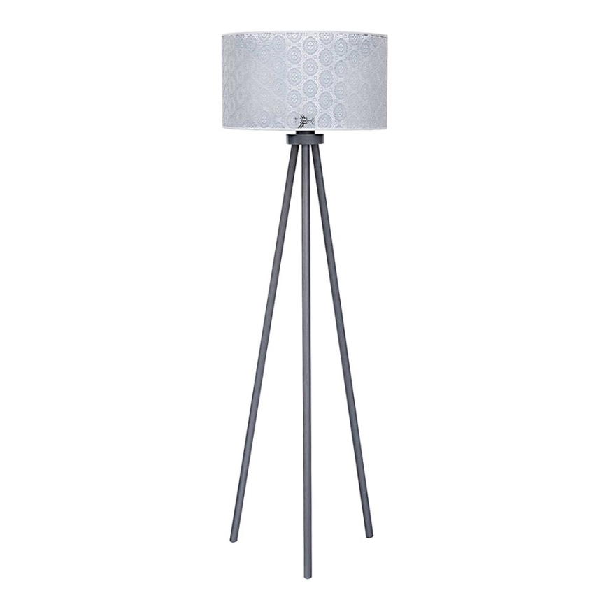 Duolla - Lampa stojąca ECHO1 1xE27/40W/230V śr. 45 cm szara/koronka