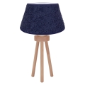 Duolla - Lampa stołowa BOUCLE 1xE27/15W/230V niebieski/drewno