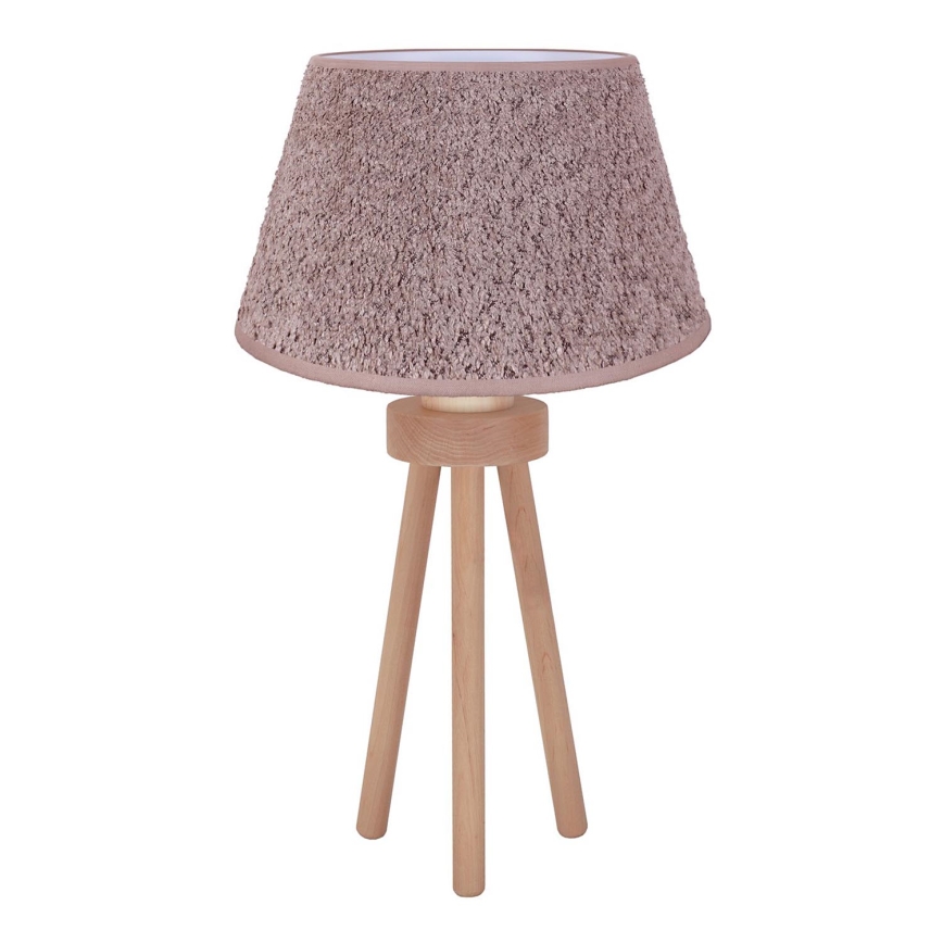 Duolla - Lampa stołowa BOUCLE 1xE27/15W/230V śr. 28 cm brązowy/drewno