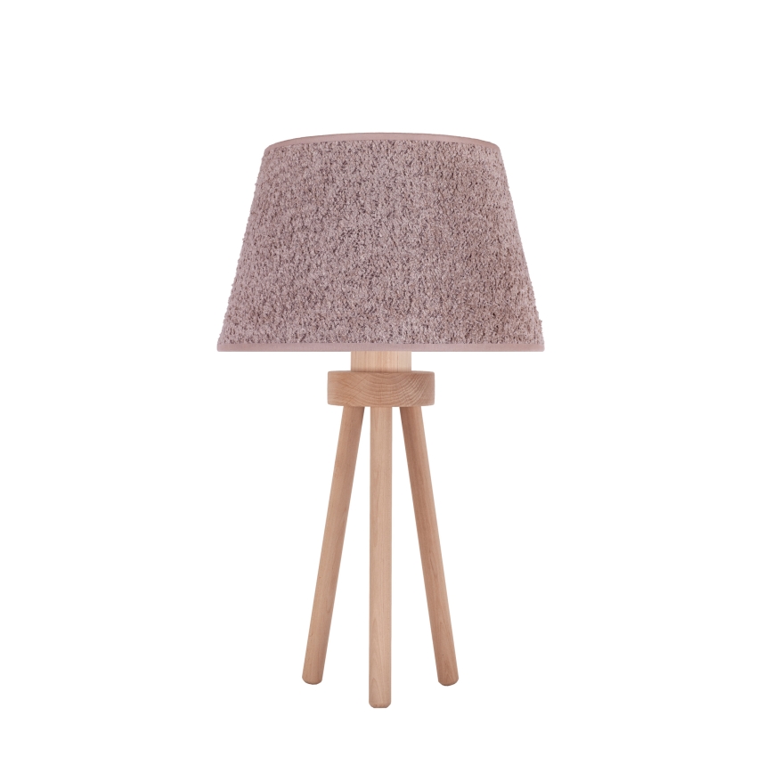 Duolla - Lampa stołowa BOUCLE 1xE27/15W/230V śr. 28 cm brązowy/drewno