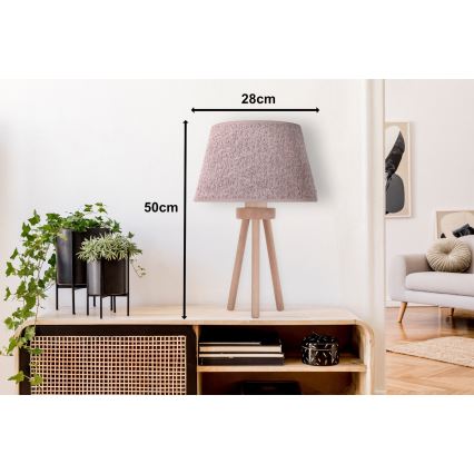 Duolla - Lampa stołowa BOUCLE 1xE27/15W/230V śr. 28 cm brązowy/drewno