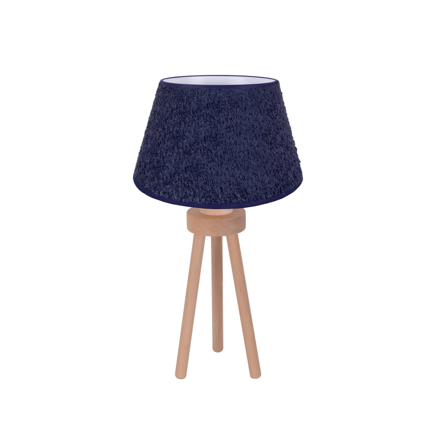 Duolla - Lampa stołowa BOUCLE 1xE27/15W/230V śr. 28 cm niebieski/drewno