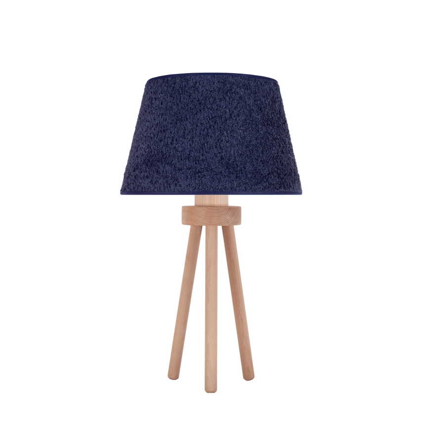 Duolla - Lampa stołowa BOUCLE 1xE27/15W/230V śr. 28 cm niebieski/drewno