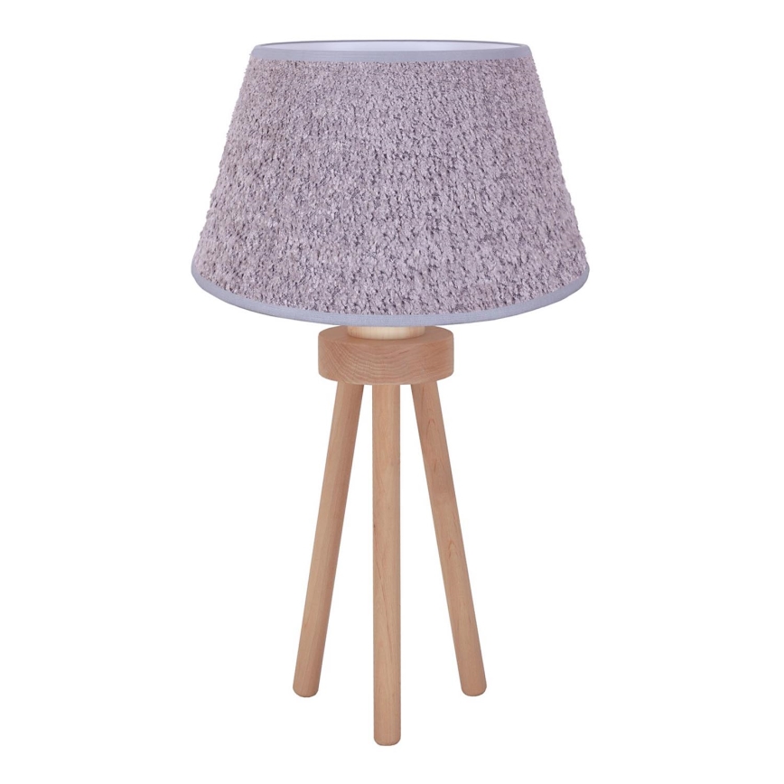 Duolla - Lampa stołowa BOUCLE 1xE27/15W/230V śr. 28 cm szary/drewno