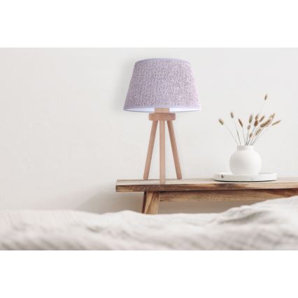 Duolla - Lampa stołowa BOUCLE 1xE27/15W/230V śr. 28 cm szary/drewno