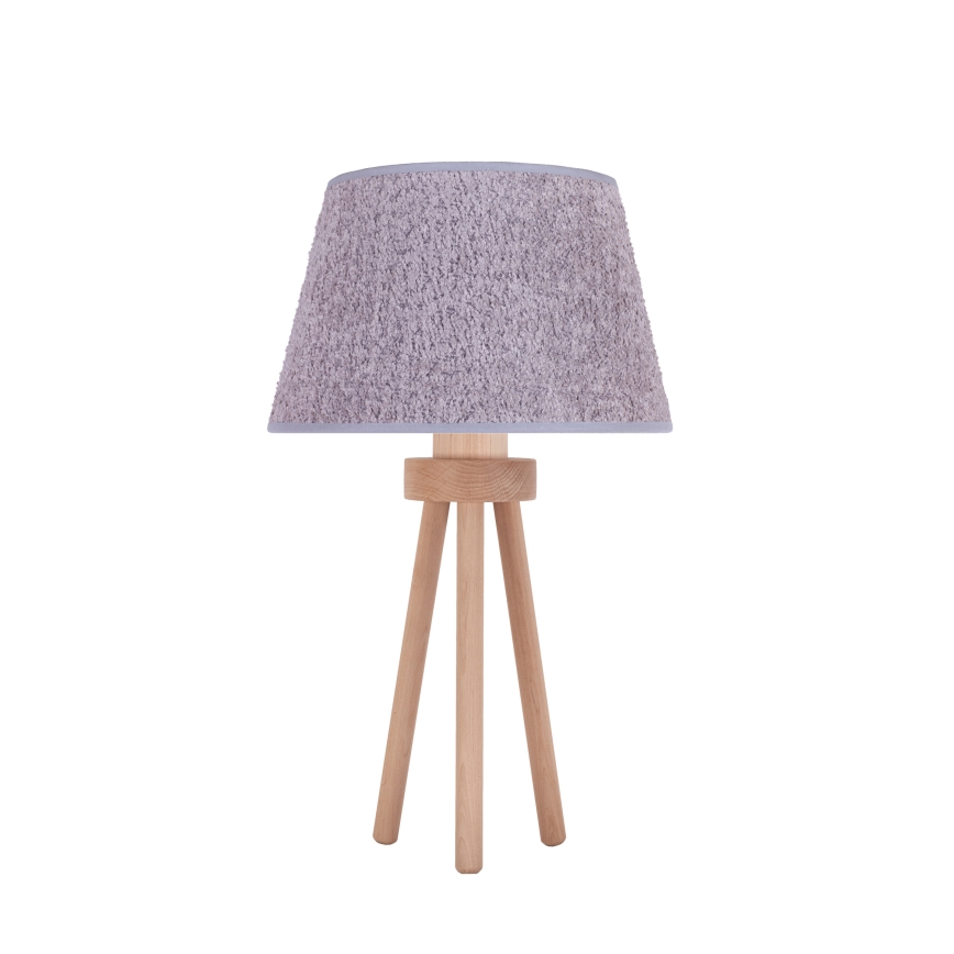 Duolla - Lampa stołowa BOUCLE 1xE27/15W/230V śr. 28 cm szary/drewno