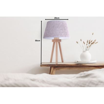 Duolla - Lampa stołowa BOUCLE 1xE27/15W/230V śr. 28 cm szary/drewno