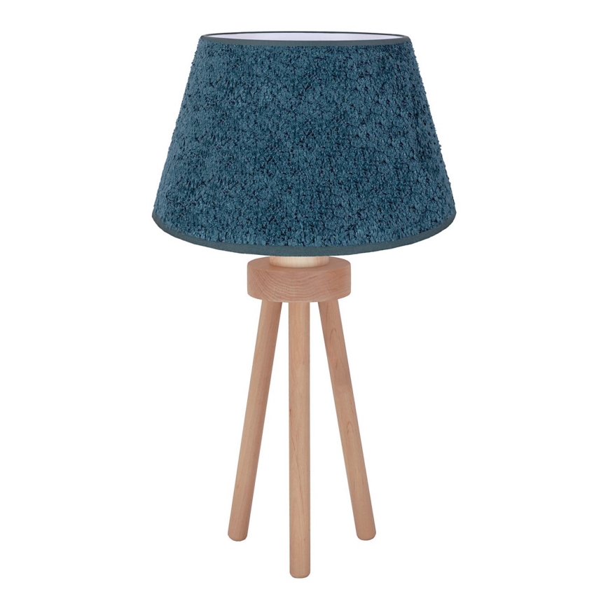 Duolla - Lampa stołowa BOUCLE 1xE27/15W/230V śr. 28 cm turkusowy/drewno