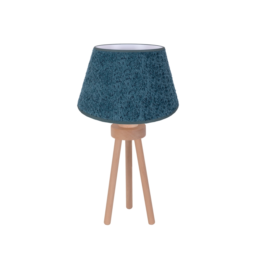 Duolla - Lampa stołowa BOUCLE 1xE27/15W/230V śr. 28 cm turkusowy/drewno