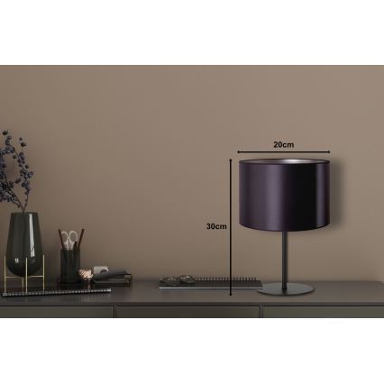 Duolla - Lampa stołowa CANNES 1xE14/15W/230V śr. 20 cm czarny/srebrny