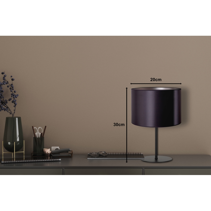 Duolla - Lampa stołowa CANNES 1xE14/15W/230V śr. 20 cm czarny/srebrny