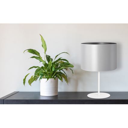 Duolla - Lampa stołowa CANNES 1xE14/15W/230V śr. 20 cm srebrny/biały
