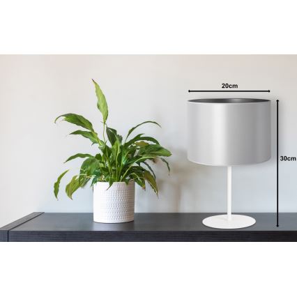 Duolla - Lampa stołowa CANNES 1xE14/15W/230V śr. 20 cm srebrny/biały