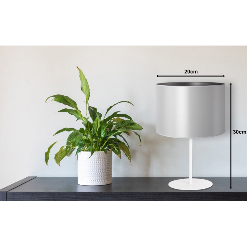 Duolla - Lampa stołowa CANNES 1xE14/15W/230V śr. 20 cm srebrny/biały