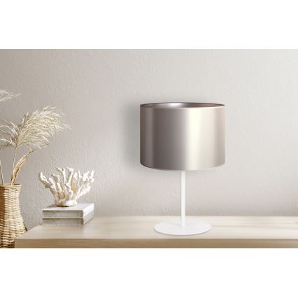 Duolla - Lampa stołowa CANNES 1xE14/15W/230V śr. 20 cm srebrny/biały