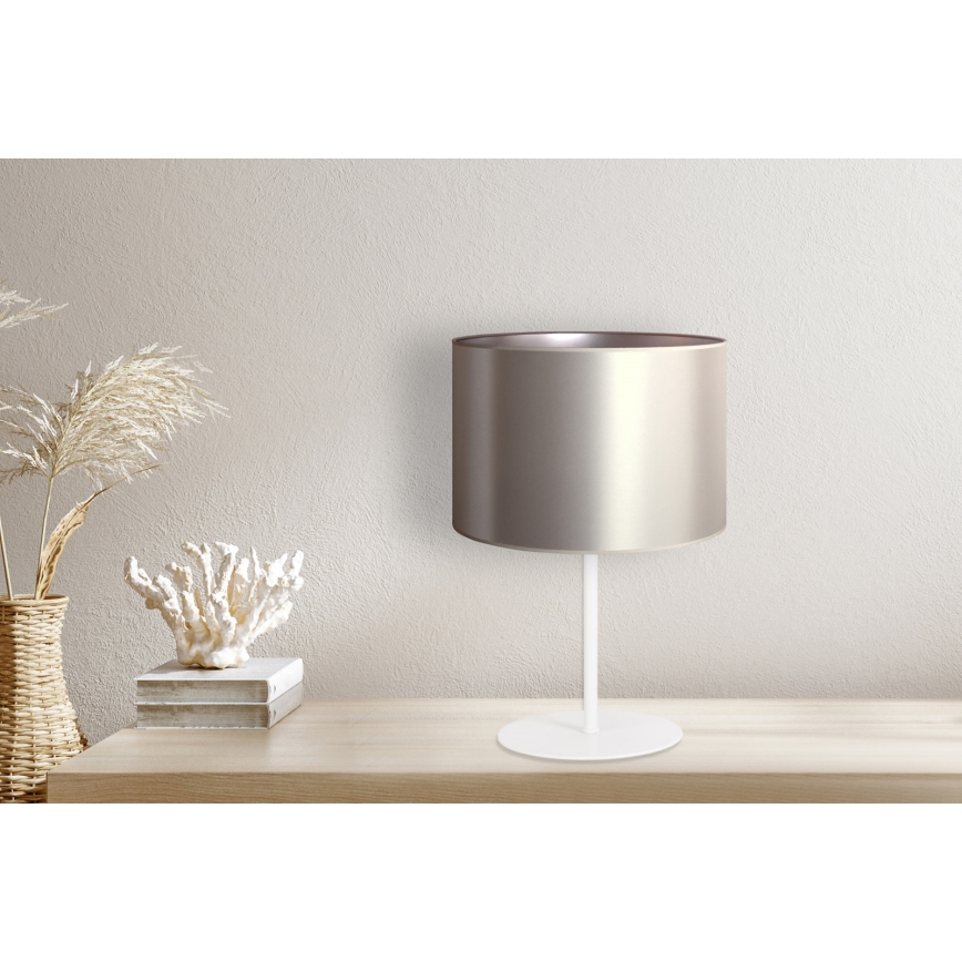 Duolla - Lampa stołowa CANNES 1xE14/15W/230V śr. 20 cm srebrny/biały