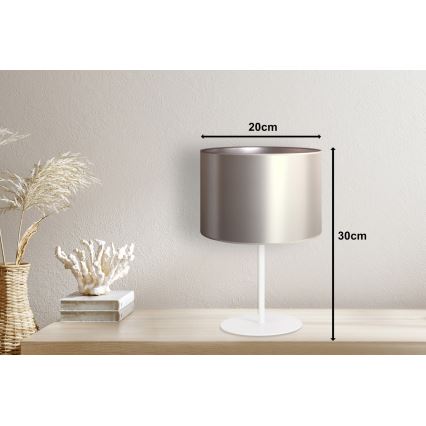 Duolla - Lampa stołowa CANNES 1xE14/15W/230V śr. 20 cm srebrny/biały
