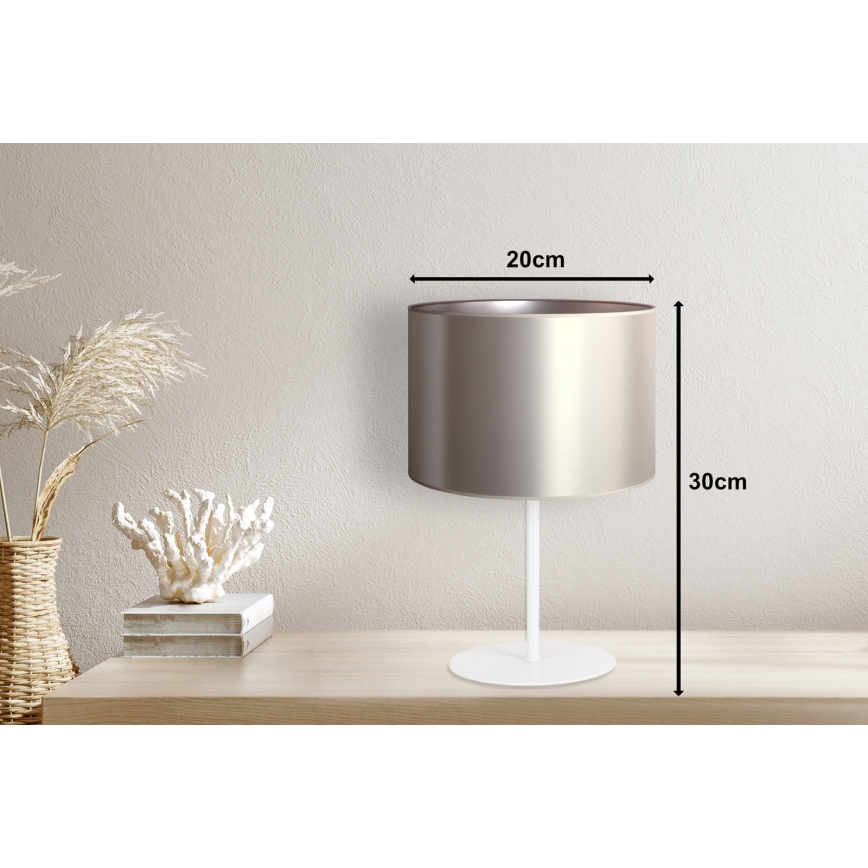 Duolla - Lampa stołowa CANNES 1xE14/15W/230V śr. 20 cm srebrny/biały