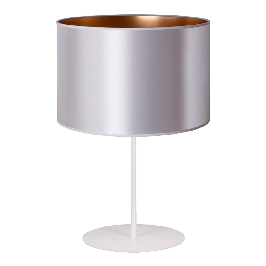 Duolla - Lampa stołowa CANNES 1xE14/15W/230V śr. 20 cm srebrny/miedziany/biały