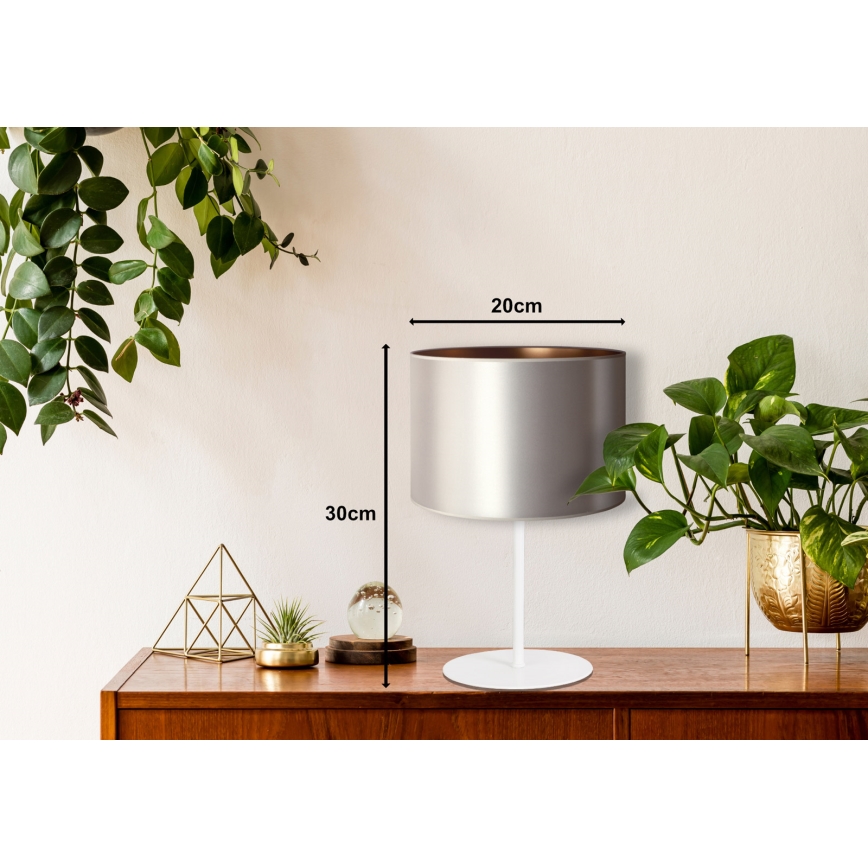 Duolla - Lampa stołowa CANNES 1xE14/15W/230V śr. 20 cm srebrny/miedziany/biały